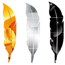 Load image into Gallery viewer, DIY Feather Plume 3D Mirror Wall Sticker for Living Room Art Home Decor Vinyl Decal Acrylic Sticker Mural Wall Decor Wallpaper