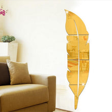 Load image into Gallery viewer, DIY Feather Plume 3D Mirror Wall Sticker for Living Room Art Home Decor Vinyl Decal Acrylic Sticker Mural Wall Decor Wallpaper