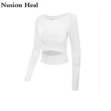 Load image into Gallery viewer, Yoga Shirts Women Ombre Cropped Seamless Long Sleeve Top Crop Top Women Workout Shirts for Women Sports Tops Gym Women