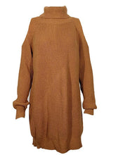 Load image into Gallery viewer, Sexy High Collar Long Sleeve Knit Midi Dress