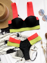 Load image into Gallery viewer, Ellolace Women's Swimsuits Sexy Swimwear Patchwork Bikini Woman Push up Biquini Neon Bikinis Swimsuit Bathing Suits 2021