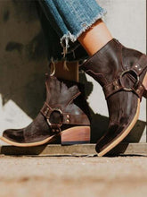 Load image into Gallery viewer, Women Pu Booties Casual Zipper Low Heel Ankle Boots