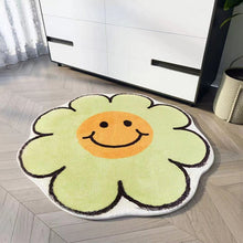 Load image into Gallery viewer, Flower Rug for Living Room Nordic Smiley Flower Carpet Bedroom Bedside Area Rug Plush Floor Mat Home Decor Non-slip Bath Mat