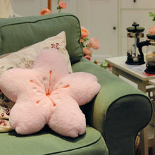 Load image into Gallery viewer, Cherry blossoms Stuffed Flower Plush Cushion Girly Room Decor Sunflower Pillow Pink Flower for Girls Bedroom Seat Pillow
