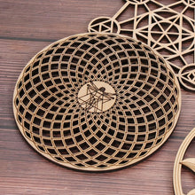 Load image into Gallery viewer, 1PC Flower of Life Shape Wooden Wall Sign Laser Cut Non-slip Coaster Set Wood Placemats Table Mat Round Cup Pad Art Home Decor