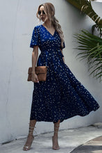 Load image into Gallery viewer, Dot Print V Neck Women Boho Style Summer Beach Long Dress
