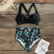 Load image into Gallery viewer, Sexy High Waist Bikini Floral Halter Plus Size Swimwear Women Swimsuit Female Bikini Set Bodysuit Bathing Suit Summer Biquini XXL