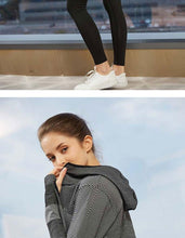 Load image into Gallery viewer, Splice Color Gym Workout Jackets Women Quick Dry Yoga Seamless Sport Fitness Coat Outwear Zipper Training Running Jacket Women's