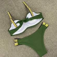 Load image into Gallery viewer, Printed Flowers Sexy Solid Color Bikini Women Swimwear Bandeau Biquini Swimsuit Female Bathing Suit Push Up Bikini Set Beachwear