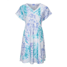 Load image into Gallery viewer, Fashion Womens Casual Loose sexy V-neck Tie-dye Pocket Short Sleeve Dress