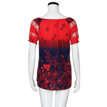 Load image into Gallery viewer, Womens Lace Blouses Summer Short Sleeve Tops Loose Shirt