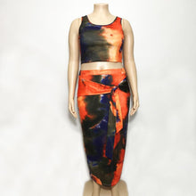 Load image into Gallery viewer, Plus Size Sexy Women 2 Piece Sets Bodycon Skirt Set Casual Clubwear Party Crop Top Wrap Skirts For Women Female Clothing