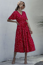 Load image into Gallery viewer, Dot Print V Neck Women Boho Style Summer Beach Long Dress