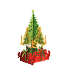 Load image into Gallery viewer, 3pcs/lot Handmade 3D Design Stand Up Christmas Tree Greeting Card Holiday Happy New Year Holiday Gift Bright Color