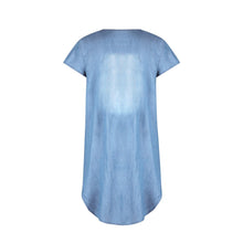 Load image into Gallery viewer, Women Short Sleeve V Neck Denim Jean Dress