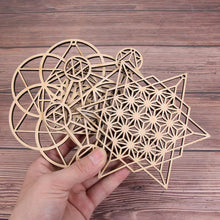 Load image into Gallery viewer, 1PC Flower of Life Shape Wooden Wall Sign Laser Cut Non-slip Coaster Set Wood Placemats Table Mat Round Cup Pad Art Home Decor