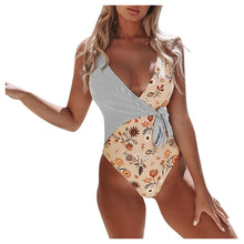 Load image into Gallery viewer, Fashion Women One Piece Swimsuit Beachwear Patchwork Swimwear
