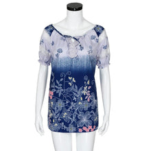 Load image into Gallery viewer, Womens Lace Blouses Summer Short Sleeve Tops Loose Shirt