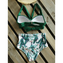 Load image into Gallery viewer, Sexy High Waist Bikini Floral Halter Plus Size Swimwear Women Swimsuit Female Bikini Set Bodysuit Bathing Suit Summer Biquini XXL