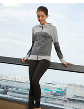 Load image into Gallery viewer, Splice Color Gym Workout Jackets Women Quick Dry Yoga Seamless Sport Fitness Coat Outwear Zipper Training Running Jacket Women's