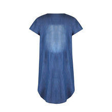 Load image into Gallery viewer, Women Short Sleeve V Neck Denim Jean Dress