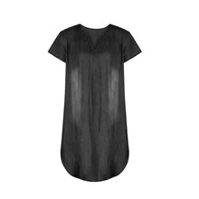 Load image into Gallery viewer, Women Short Sleeve V Neck Denim Jean Dress