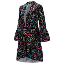Load image into Gallery viewer, Women's Dresses Plus Size Loose Print Long Sleeve V-Collar Button Mini Dress