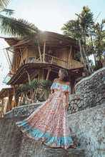 Load image into Gallery viewer, Off-the-shoulder Bohemia Maxi Chiffon Floral Print Dress Beach Style Vacation Dress