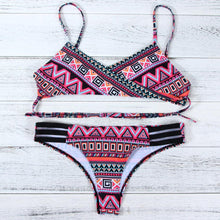 Load image into Gallery viewer, Red Fashion Women Bohemia Push-Up Padded Bra Beach Bikini