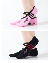 Load image into Gallery viewer, Yoga Socks Women Round Head Backless Cotton Non-Slip Bandage Sports Socks Ventilation Pilates Ballet Socks Dance Sock Slippers