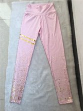 Load image into Gallery viewer, Pad Hot stamping Two Piece Suit Women Patchwork Yoga Set Sport Fitness Women Pants Leggings Push Up Yoga Pants Summer Sportswear