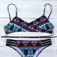 Load image into Gallery viewer, Red Fashion Women Bohemia Push-Up Padded Bra Beach Bikini