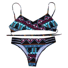 Load image into Gallery viewer, Purple Fashion Women Bohemia Push-Up Padded Bra Beach Bikini