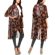 Load image into Gallery viewer, Chiffon Sun Moon Print Cardigan Sunscreen Bikini Blouse