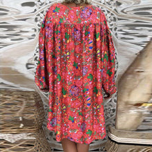 Load image into Gallery viewer, Women's Summer Boho Vintage Floral Print Deep V Neck Beach Mini Dresses