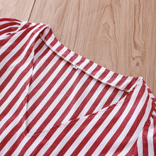 Load image into Gallery viewer, Tops Womens new arrived Casual Striped V-Neck Full sleeve Shirt brief t-shirt