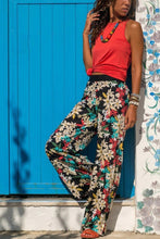 Load image into Gallery viewer, Women's Casual Pajama Boho Beach Pants Floral Print Drawstring Palazzo Lounge Wide Leg Pant pantalon femme