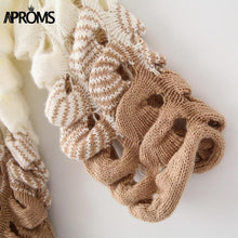 Load image into Gallery viewer, White Gray Patchwork Knitted Cardigan Women Elegant Hollow Out Long Sleeve Christmas Sweater Winter Fashion Outwear Coat