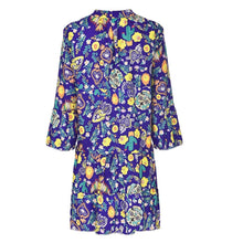 Load image into Gallery viewer, Women's Dresses Plus Size Loose Print Long Sleeve V-Collar Button Mini Dress