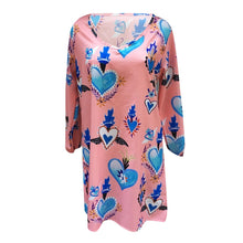 Load image into Gallery viewer, New Womens Casual Print V-Neck Short Sleeve Mini Dress