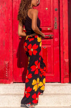 Load image into Gallery viewer, Women's Casual Pajama Boho Beach Pants Floral Print Drawstring Palazzo Lounge Wide Leg Pant pantalon femme