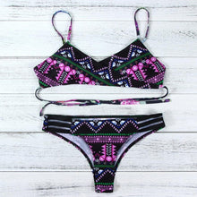 Load image into Gallery viewer, Purple Fashion Women Bohemia Push-Up Padded Bra Beach Bikini
