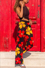 Load image into Gallery viewer, Women's Casual Pajama Boho Beach Pants Floral Print Drawstring Palazzo Lounge Wide Leg Pant pantalon femme