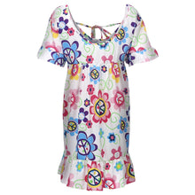 Load image into Gallery viewer, Bohemian Loose Flower Print Short-sleeved Ruffled Summer Mini Dress