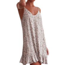Load image into Gallery viewer, Women's Printing Beach Dress Off-Shoulder Short Sleeve Mini Dress