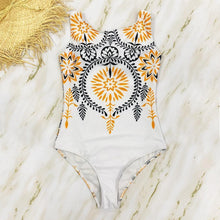 Load image into Gallery viewer, Striped Women One Piece Swimsuit Swimwear Printed Summer Bathing Suit Tropical Bodysuit-1