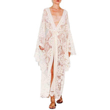 Load image into Gallery viewer, Bell Sleeve Lace Maxi Summer Bohemian Beach Dress Cover-up