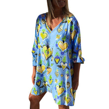 Load image into Gallery viewer, New Womens Casual Print V-Neck Short Sleeve Mini Dress