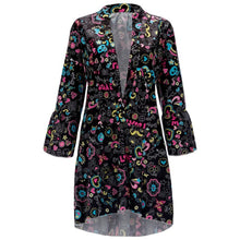 Load image into Gallery viewer, Women's Dresses Plus Size Loose Print Long Sleeve V-Collar Button Mini Dress