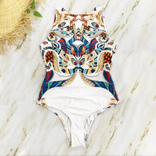 Load image into Gallery viewer, Striped Women One Piece Swimsuit Swimwear Printed Summer Bathing Suit Tropical Bodysuit-1